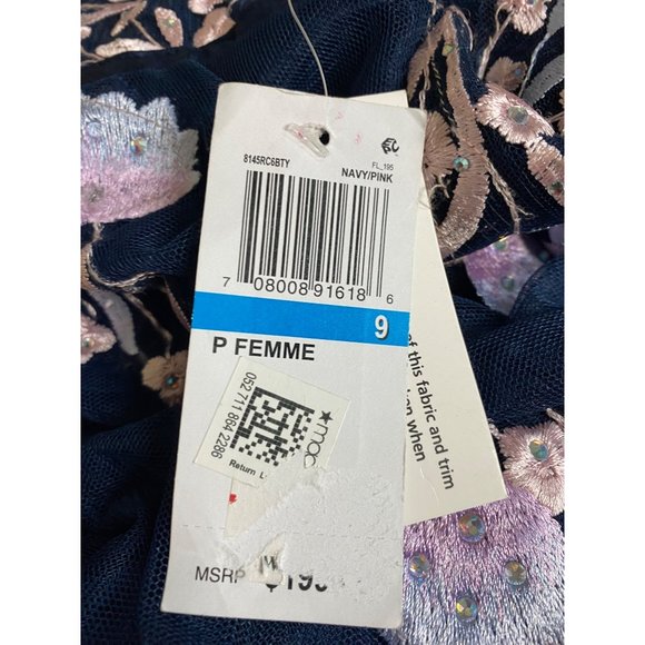 TLC SAY YES TO THE PROM Junior’s Women’s Mesh Embroidered Evening Dress 9 New - Picture 4 of 4